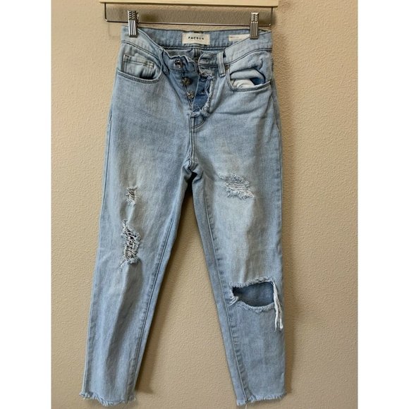 PacSun Vintage Icon Button Fly Light Wash Jeans 23 - Picture 1 of 8